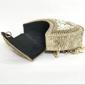 Pochette de Soirée Tendance avec Pierres, Faite à la Main en Inde, Cadeau de Mariage, Mini Pochettes pour Filles, Soirées, Prix de Gros - Product Image 4