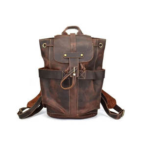 Mochilas de Cuero Vacuno Genuino de Edición Vintage, Nuevas, Cómodas, con Correa Ajustable, Bolsos de Cuero para Hombre - Product Image 1