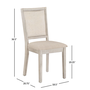Chaises de salle à manger en bois beige à dossier en rotin Lucius, lot de <span class=keywords><strong>2</strong></span>, gris antique - Product Image 6