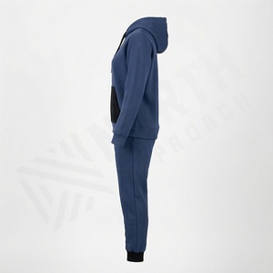 Professional Winter Women's Hooded Tracksuit <b>Set</b> Gym High Quality 100% Cotton Contrast Hoodies <b>Sweatpants</b> <b>Sets</b> Athletic - Product Image 3