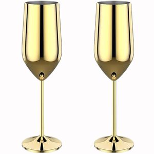 Pieces Gold Stainless Steel Wine Glass Metal Cup With Custom Logo Wine Glasses <b>Champagne</b> <b>Flutes</b> Goblets - Product Image 3