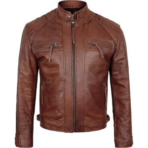 Veste en cuir d'agneau élégante pour homme, cuir véritable, vêtement de mode haut de gamme - Product Image 1
