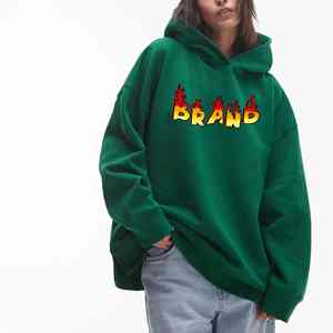 Nouvelle vente chaude longue velours blanc surdimensionné Streetwear à capuche pour les femmes 100% coton matériel respirant poids lourd personnalisé avant - Product Image 6