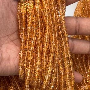 Perles rondes lisses en citrine naturelle de haute qualité, jaunes, de 4 mm à 7 mm, pour la fabrication de bijoux - Product Image 2