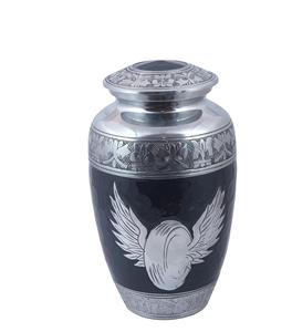 Urne funéraire gravée en argent pour cendres humaines Urne funéraire adulte fabriquée à la main-Grande urne funéraire pour cendres humaines-Sac inclus - Product Image 5