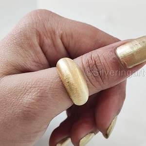 Bague pour homme en or uni finition mate, bague de méditation anti-stress, bague en argent massif 925 faite à la main, bijoux personnalisés - Product Image 5