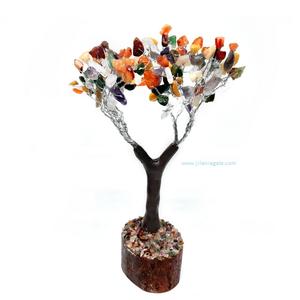 Jilaniagate 7 Chakra Puces d'agate naturelle Tronc de cristal coloré [150 BDS] Feng Shui Style Arbre Gemstone Home Decor Cadeau pour l'amour - Product Image 5