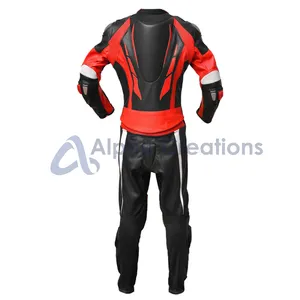 Setelan kulit sepeda motor, setelan kulit sepeda motor untuk pria, warna merah hitam, perlindungan Perak