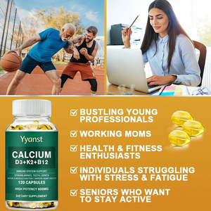 Complément alimentaire de haute qualité à marque privée, calcium avec vitamines D3, K2 et B12 en capsules, pour la santé des os, des articulations et des muscles - Product Image 6