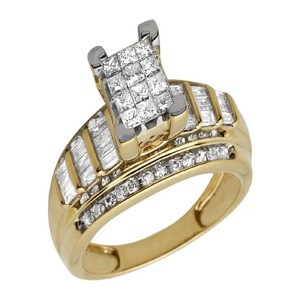 Anillo de diamantes inspirado en calidad de exportación con detalle de filigrana en oro amarillo para coleccionistas y boutiques Disponible a precio de exportación - Product Image 1