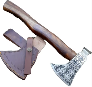 Hacha de Doble Hoja de Acero de Damasco Industrial, Personalizada al por Mayor, OEM ODM, Fabricada Profesionalmente a Mano para Caza al Aire Libre - Product Image 1