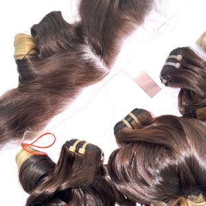 Cheveux vierges de haute qualité, mèches ombrées, couleur rebondissante, avec frontal et mèches pour faire des perruques - Product Image 5