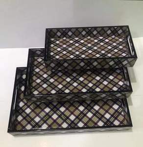 Marbre noir Design résine bois Top vente ensemble de plateaux design de haute qualité servant un plateau décoratif au meilleur prix de SCI - Product Image 3