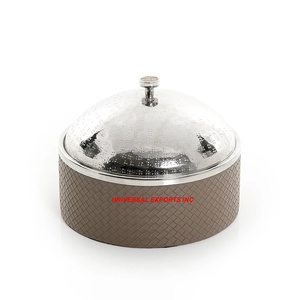 เครื่องอุ่นอาหารโลหะใหม่หม้อต้มสแตนเลสออกแบบด้วยมือผนังสองชั้นหรูหรา - Product Image 2