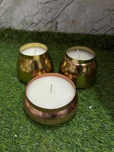 Pot à bougie en métal couleur cuivre pour la décoration de festival, apportant un look vibrant et un attrait saisonnier coloré - Product Image 4