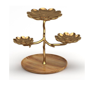 แท่นวางเค้กแบบกลมทำจากไม้และอลูมิเนียมสำหรับใช้ในบ้านร้านอาหาร - Product Image 5