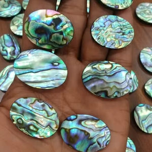 Pierre de coquille d'ormeau naturelle de qualité supérieure, pierre précieuse cabochon, pierre précieuse naturelle polie pour la guérison, forme mixte, 20% de réduction et cadeau - Product Image 1