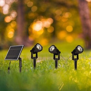 3*1.2W LED faretti giardino con Spike e pannello solare colore nero 3000K IP65 SKU-20489-illuminazione/faretto - Product Image 4