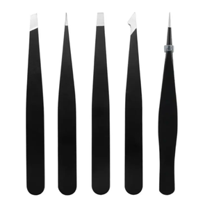 Pince à épiler professionnelle à pointe pointue en acier inoxydable Extensions de cils pince épilateur outils de beauté - Product Image 6