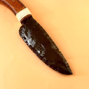 Couteau artisanal en obsidienne noire de qualité supérieure, athame, poignard, design mascotte, MUNTAHA AGATE, 5-5,5 pouces, toucher réel pour l'art - Product Image 5