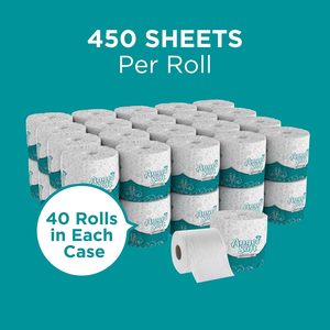 Papier toilette gaufré Angel Soft Professional Series Premium 2 plis, 4" x 4.05", 450 feuilles/rouleau, 40 rouleaux/caisse (16840) - Product Image 1