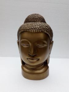 Escultura de Buda riendo Técnica de fundición de aluminio Material de metal duradero - Product Image 2