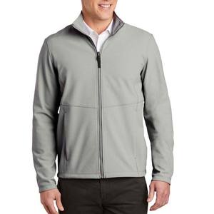 Veste coupe-vent unisexe personnalisée avec logo, imperméable, à fermeture éclair, avec poche, veste de sport en softshell en polyester, décontractée, unie, pour l'automne - Product Image 1