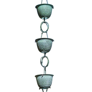 Chaîne de pluie en métal de qualité supérieure, ornements de jardin d'extérieur, finition antique, chaîne de pluie suspendue pour les ornements de pelouse et de jardin - Product Image 2