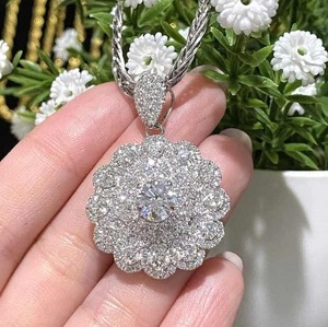 Colgante de Diamante Moissanita Blanca Totalmente Cubierto de Circonitas, Corte Excelente, Joyería Hip Hop con Dijes Personalizados, Elegante Collar Brillante, Regalo - Product Image 1