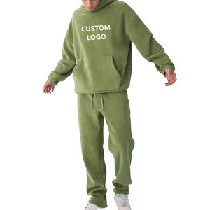 Ensemble de survêtements de haute qualité avec logo 3D personnalisé, sweat-shirt à impression sérigraphique et impression en relief, pantalon de survêtement épais - Product Image 4