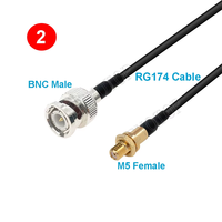 Câble Pigtail de Test pour Capteur d'Accélération Vibratoire BNC Mâle vers M5 Microdot Compatible Mâle 10-32 UNF RG174