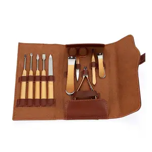 Maniküre-Set 10 in 1 Voller Funktions-Kit professionelle Pediküre-Sets aus Edelstahl mit Ledertasche Geschenk