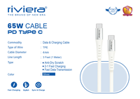 65W PD USB Type C à Type C Câble de charge rapide Cordon de charge réseau haut débit pour téléphones mobiles Ordinateurs portables avec gaine PVC/TPE