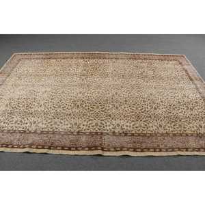 Tapis turc vintage 5,9x9,2 pieds, tapis marron à pois - Product Image 3