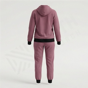 Ensemble de survêtement pour femme, fermeture éclair, gym, fitness, extensible, respirant, deux pièces, jogging, veste à fermeture éclair intégrale, polaire doux, décontracté, actif - Product Image 2