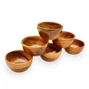 Tazón de Ensalada Clásico de Madera de Acacia Ecológico, Personalizado, Pulido a Mano, Diseño de Media Luna, Artesanía India, para Sopa - Product Image 3