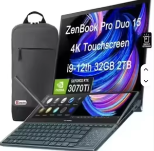 Nuevo y Sellado, ASUS ZenBook Duo, Intel I7, 32GB RAM, 1TB SSD, GeForce, Windows 10, Pantalla 4K, Ventilador de Alto Rendimiento, Sonido - Product Image 1