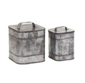 กระป๋องโลหะชุบสังกะสีทำด้วยมือดีไซน์โบราณมีสไตล์ - Product Image 5