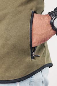 Sudadera con Capucha Negra con Cremallera para Hombre |   Sudadera con Capucha y Cremallera Completa en Bloques de Color |   Sudadera Urbana |   Venta al por Mayor OEM - Product Image 3