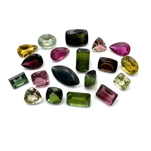 IGI Certified High Quality 10 CT Multi-Color Lot Natural Pink Green Tourmaline Faceted Mix Cut 20mm 8mm Loose Jewelry Heat - Product Image 1