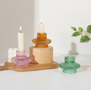 Porte-bougie en verre multicolores résistant à la chaleur, réutilisable, avec tailles personnalisées pour la décoration de la maison - Product Image 4