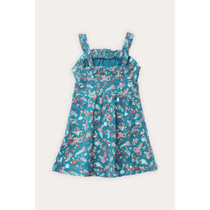 ชุดเสื้อกระโปรงกราฟิกสีเขียวสำหรับเด็กผู้หญิงเดรสสำหรับเด็กผู้หญิงลายดอกไม้ - Product Image 1