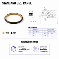 Joint d'étanchéité JPT1 pour essuie-glace, double lèvre, grattoir anti-poussière, protection de tige de vérin hydraulique, faible friction, joint de grattoir à double tige en PTFE énergisé