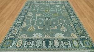 Tapis turc classique Oushak exquis, en laine/soie, noué à la main, à poils courts, taille personnalisée, lavable, antidérapant, pour sols domestiques - Product Image 4