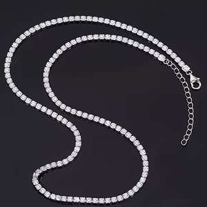 Collier à chaîne tennis style hip hop Cubic Round Cut 5mm Moissanite Diamond Silver Iced Out 925 Sterling Silver - Product Image 3