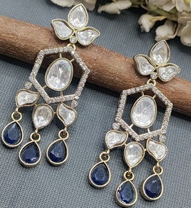 Moissanite Mehandi Pendiente Sku 2131 C1 - Product Image 4