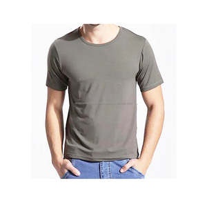 Camiseta unisex de algodón 100% estilo deportivo personalizado patrón sólido con cremallera estampado de logotipo 220 gramos ajuste suelto 220 camisetas para hombre" - Product Image 1