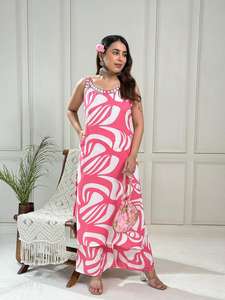 Designer Rayon Sleeveless Cordset <b>Kurti</b> for Ethnic Ensemble for Womens Wedding Festival & Party Wear - Product Image 3