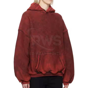 Oversized Pullover Acid Wash <b>Hoodies</b> For Women High Quality Street Wear Women Acid Wash <b>Hoodies</b> - Product Image 2