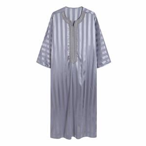 Hombres islámico Jubbah Thobe Pakistán hecho Casual elegante algodón de manga larga talla grande hasta el suelo ligero transpirable - Product Image 4